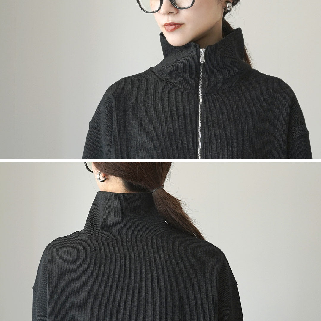 YENN(イェン)フェイデット リブ ハーフジップ プルオーバー