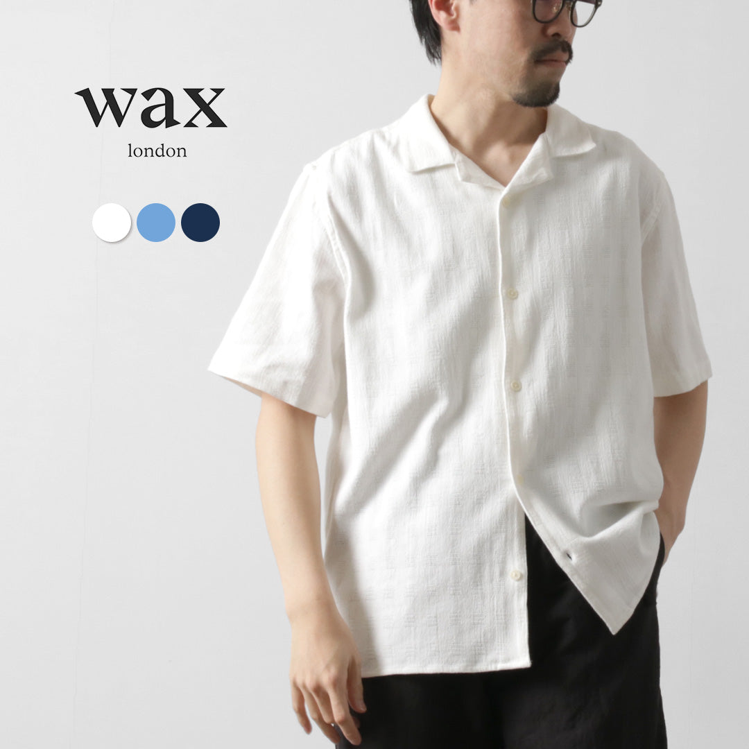 WAX LONDON(ワックスロンドン) ディドコット ショートスリーブシャツ オープン ウェーブ グリッド