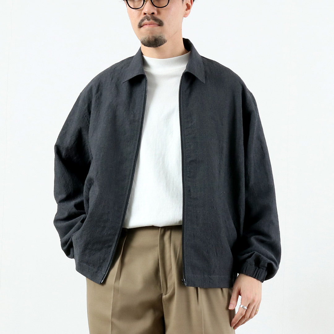 FUJITO(フジト) リネン/ウール トロピカル ジップブルゾン