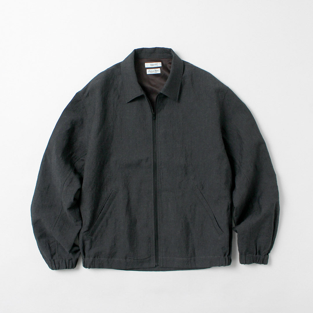 FUJITO(フジト) リネン/ウール トロピカル ジップブルゾン