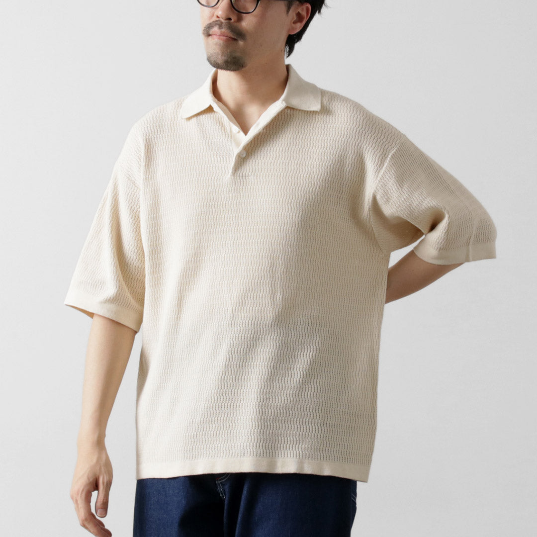 HEALTHKNIT(ヘルスニット) ポロカラー ショートスリーブ ニット カットソー