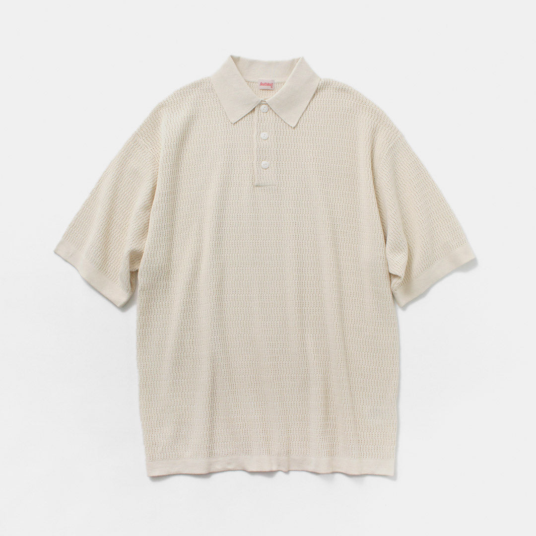 HEALTHKNIT(ヘルスニット) ポロカラー ショートスリーブ ニット カットソー