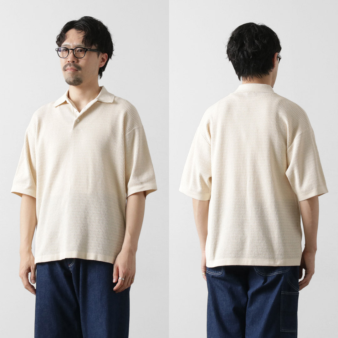 HEALTHKNIT(ヘルスニット) ポロカラー ショートスリーブ ニット カットソー