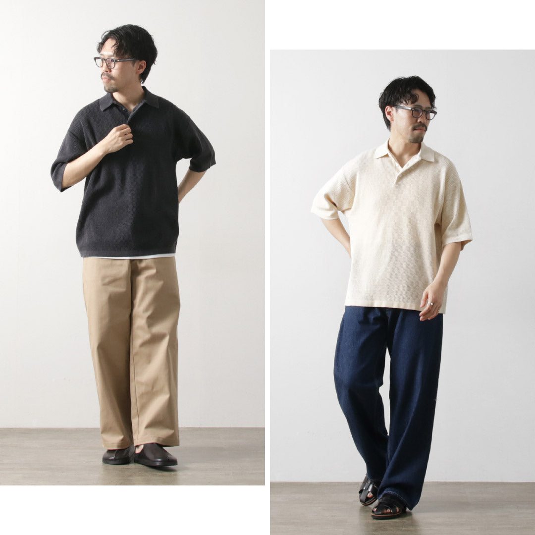 HEALTHKNIT(ヘルスニット) ポロカラー ショートスリーブ ニット カットソー