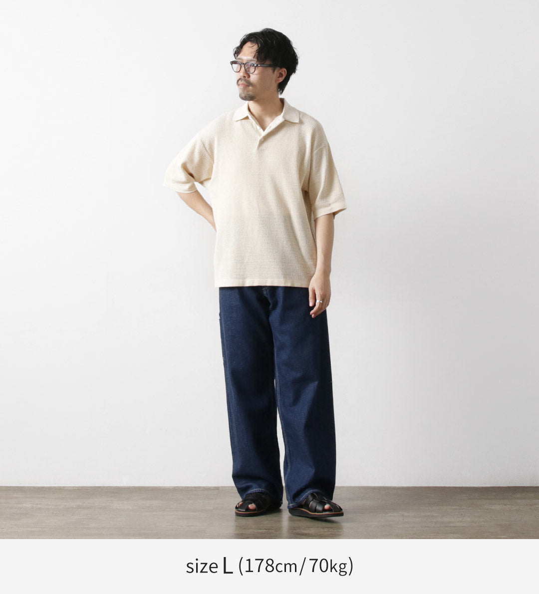 HEALTHKNIT(ヘルスニット) ポロカラー ショートスリーブ ニット カットソー