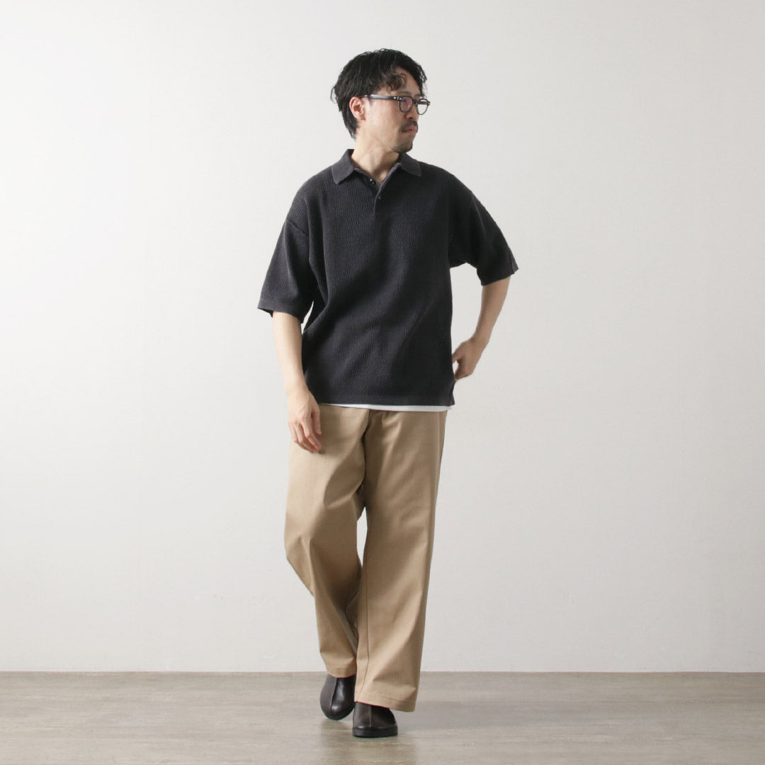 HEALTHKNIT(ヘルスニット) ポロカラー ショートスリーブ ニット カットソー