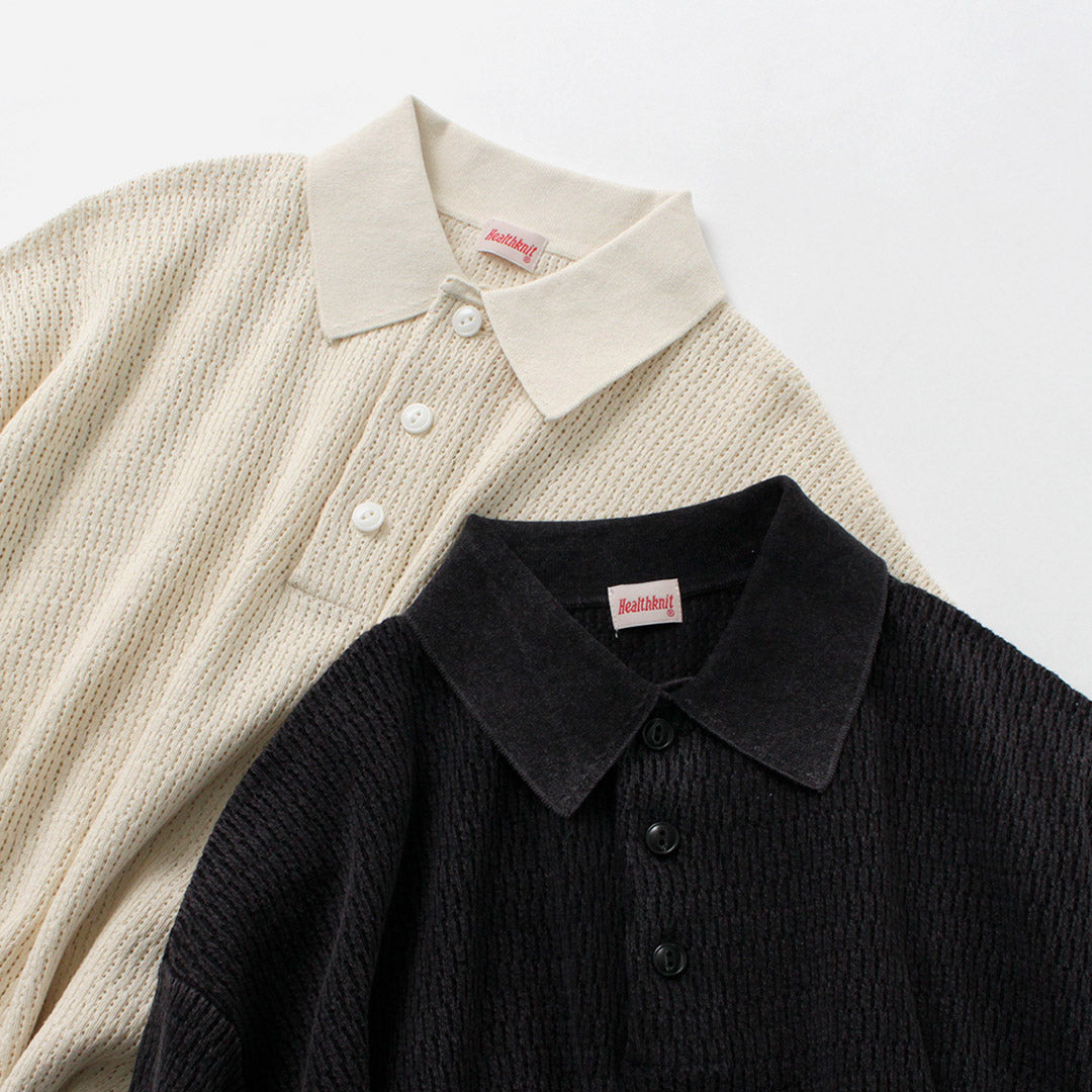 HEALTHKNIT(ヘルスニット) ポロカラー ショートスリーブ ニット カットソー