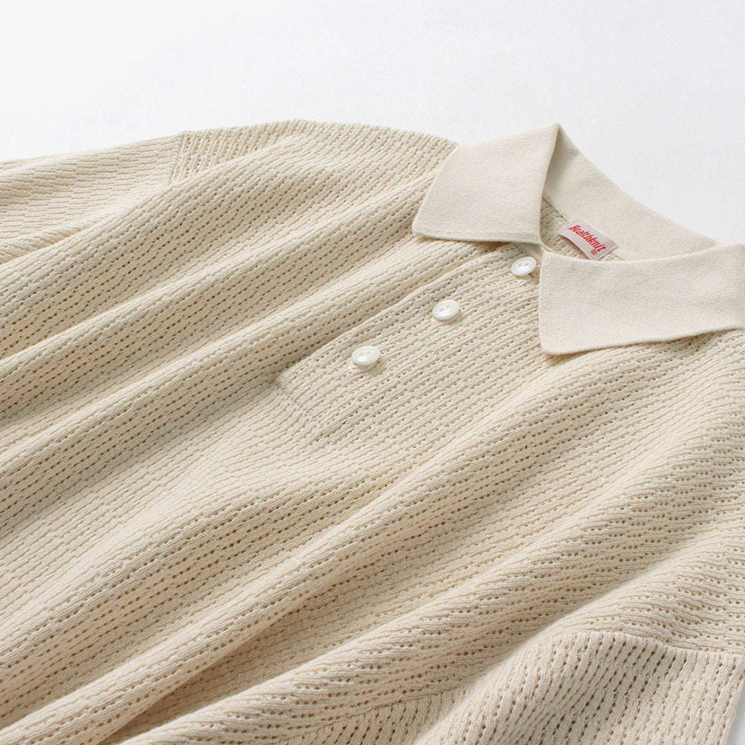 HEALTHKNIT(ヘルスニット) ポロカラー ショートスリーブ ニット カットソー