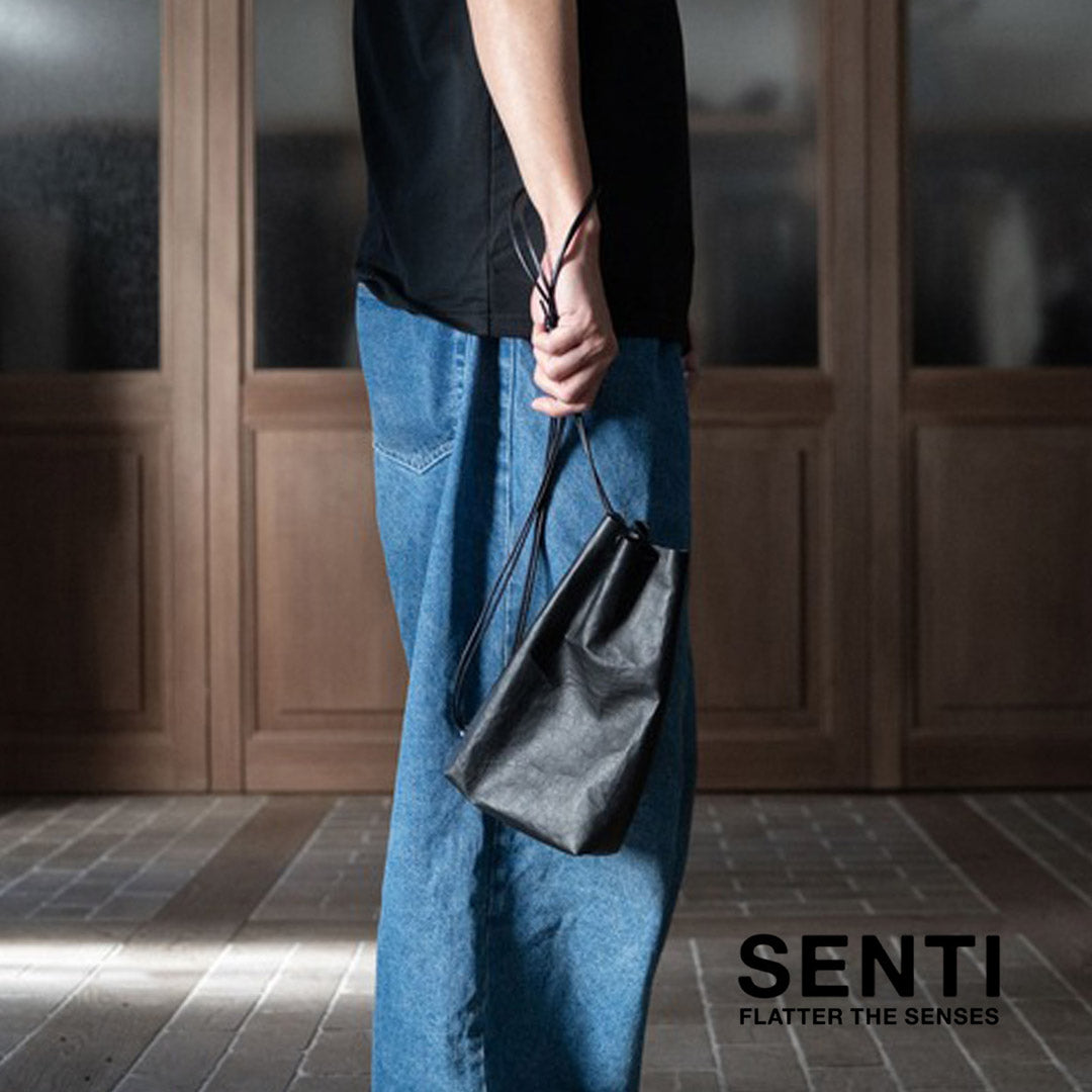 SENTI(センティ) ダイニーマレザー ドローストリング バッグ L