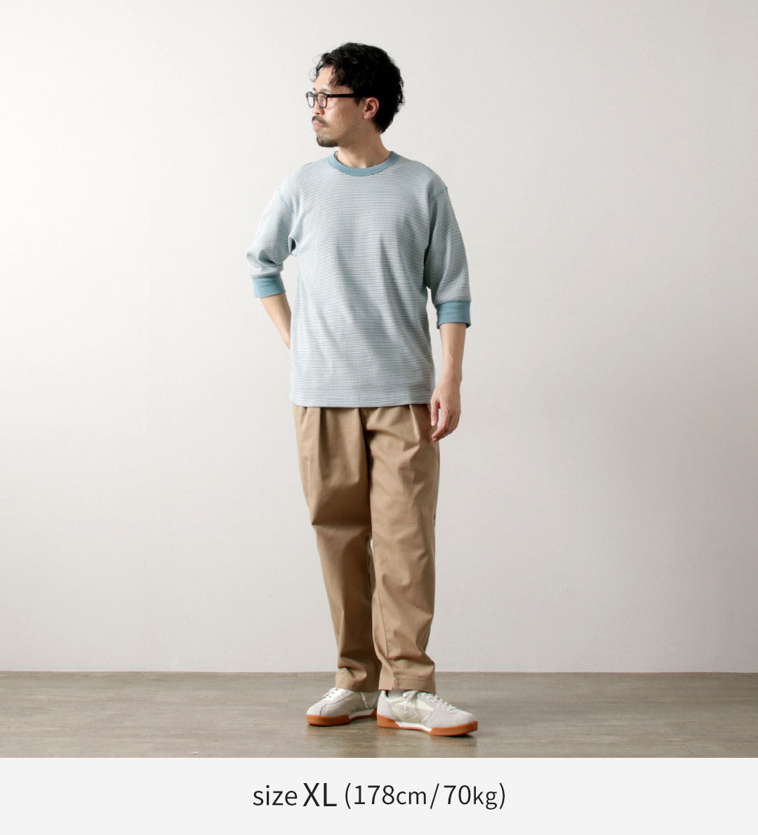 HEALTHKNIT(ヘルスニット) 別注 フラットシーマ ベーシックワッフル 7分袖Tシャツ