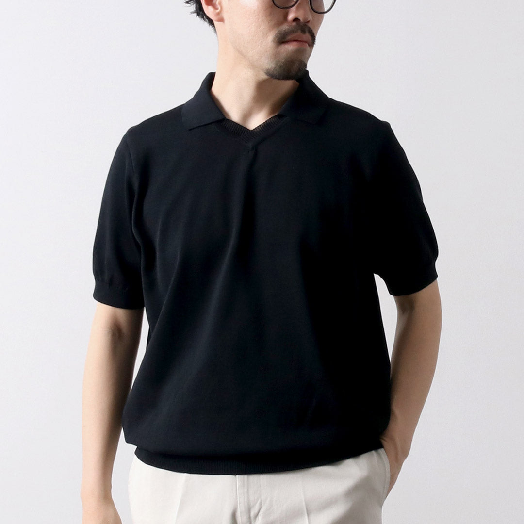 RINASCENTE(リナシェンテ) ハイブリッド ニット スキッパーポロ 日本製