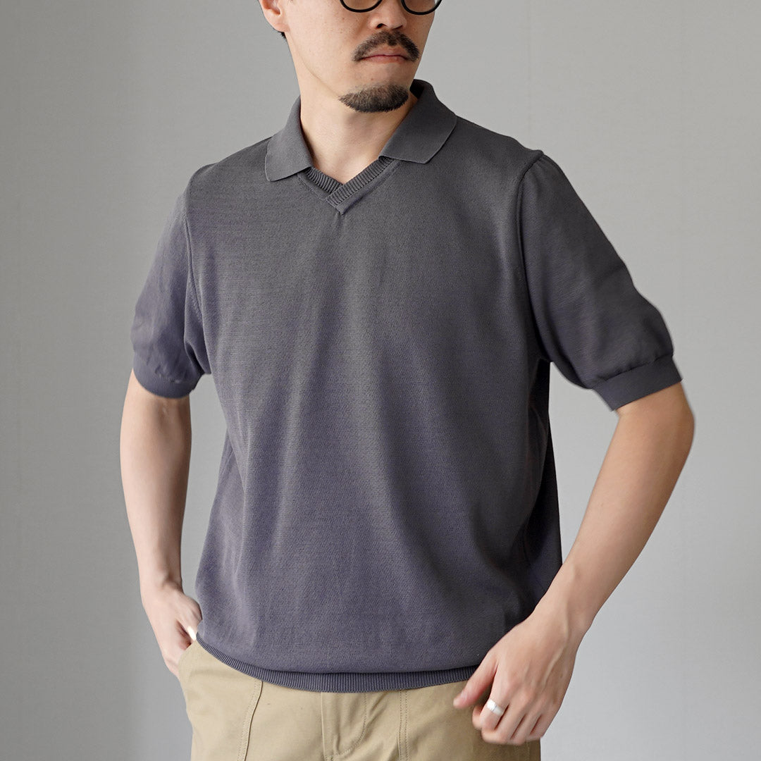 RINASCENTE(リナシェンテ) ハイブリッド ニット スキッパーポロ 日本製