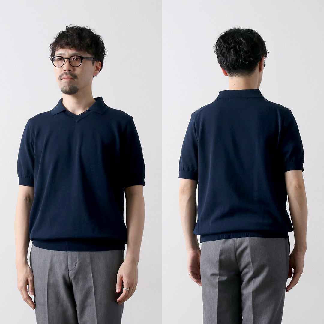 RINASCENTE(リナシェンテ) ハイブリッド ニット スキッパーポロ 日本製