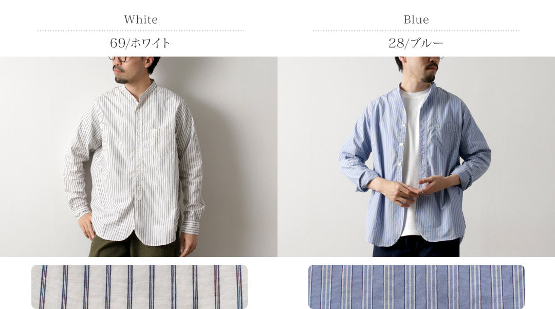 FOB FACTORY(F.O.Bファクトリー) F3509 バンドカラーシャツ