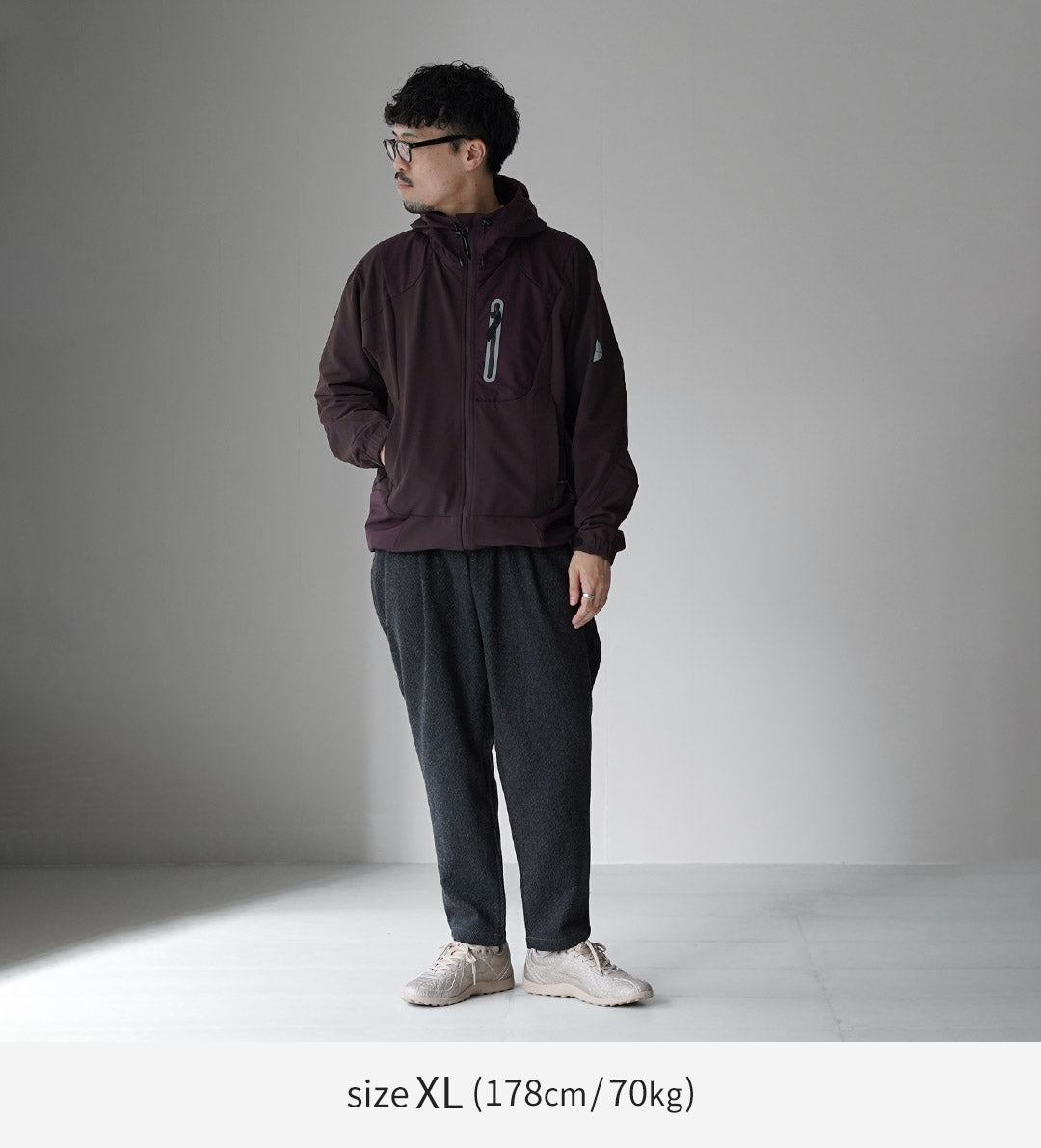 AND WANDER(アンドワンダー) リウール ツイード テーパードパンツ