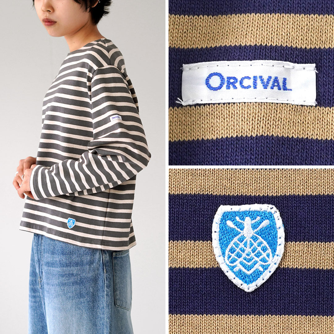 ORCIVAL(オーシバル) #B259 クルーネック ロングスリーブ プルオーバー ボーダー フランス製