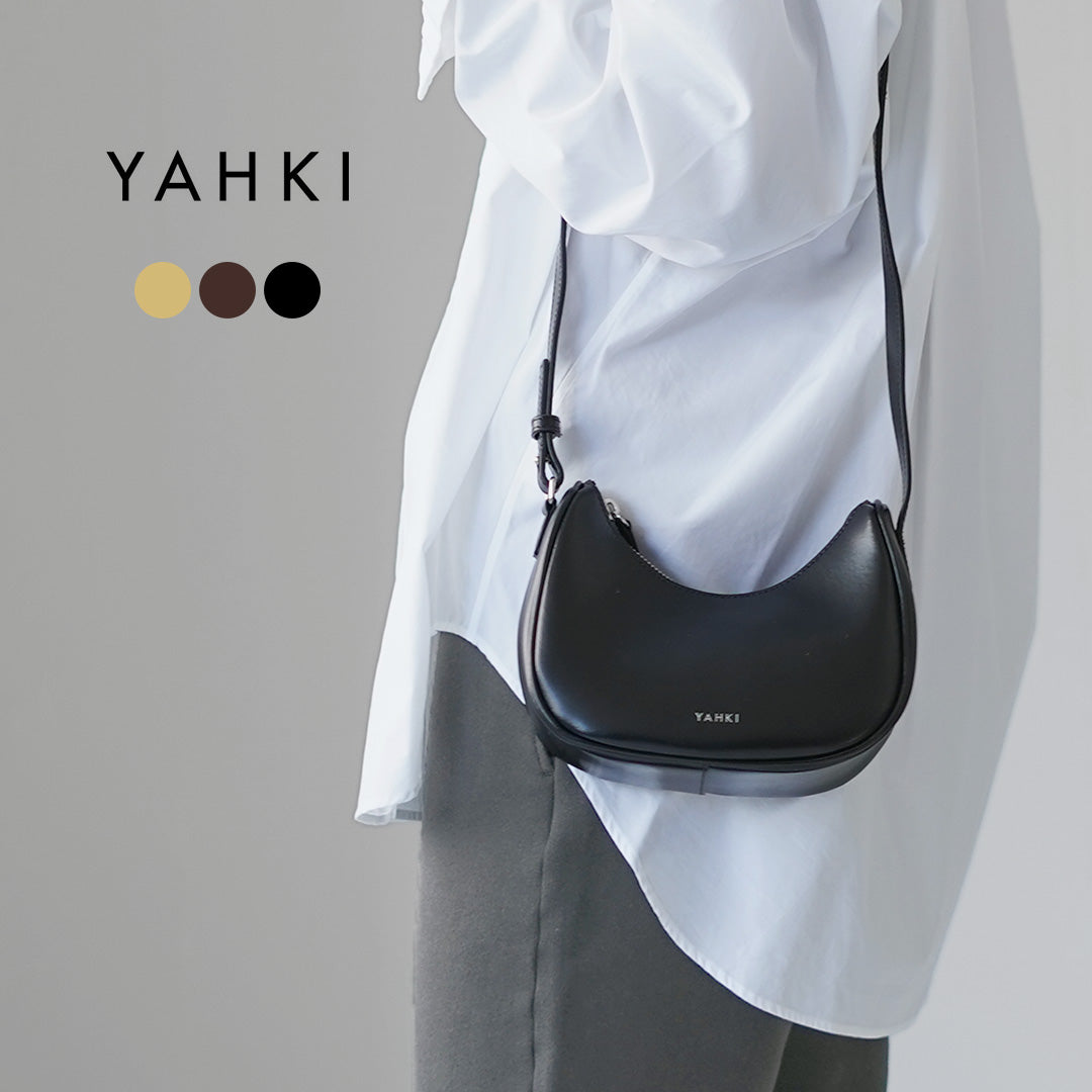 YAHKI(ヤーキ) ハーフムーン ハンドバッグ ソフトレザー