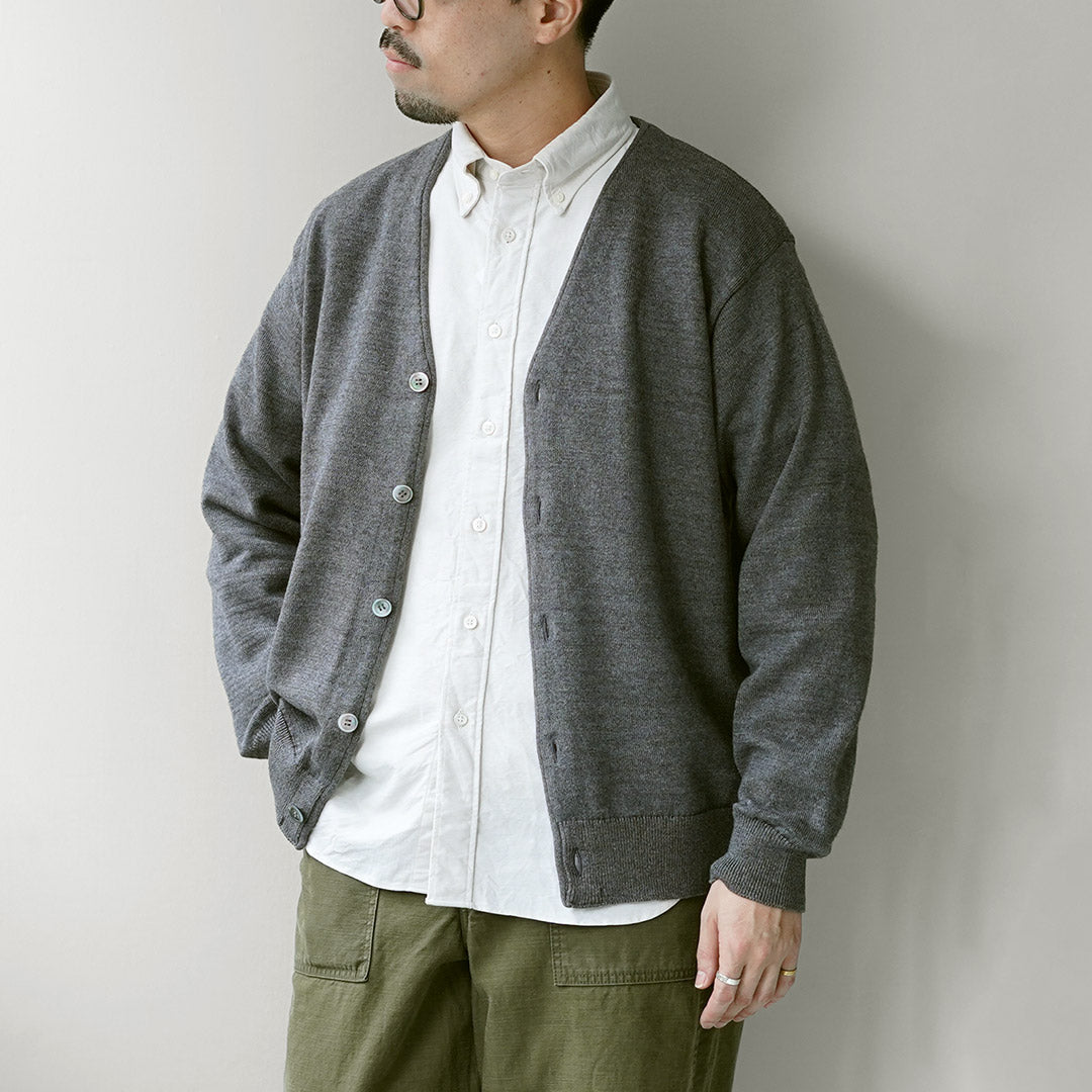 YONETOMI NEW BASIC(ヨネトミニューベーシック) アメリカン ウール&コットン ニットカーディガン