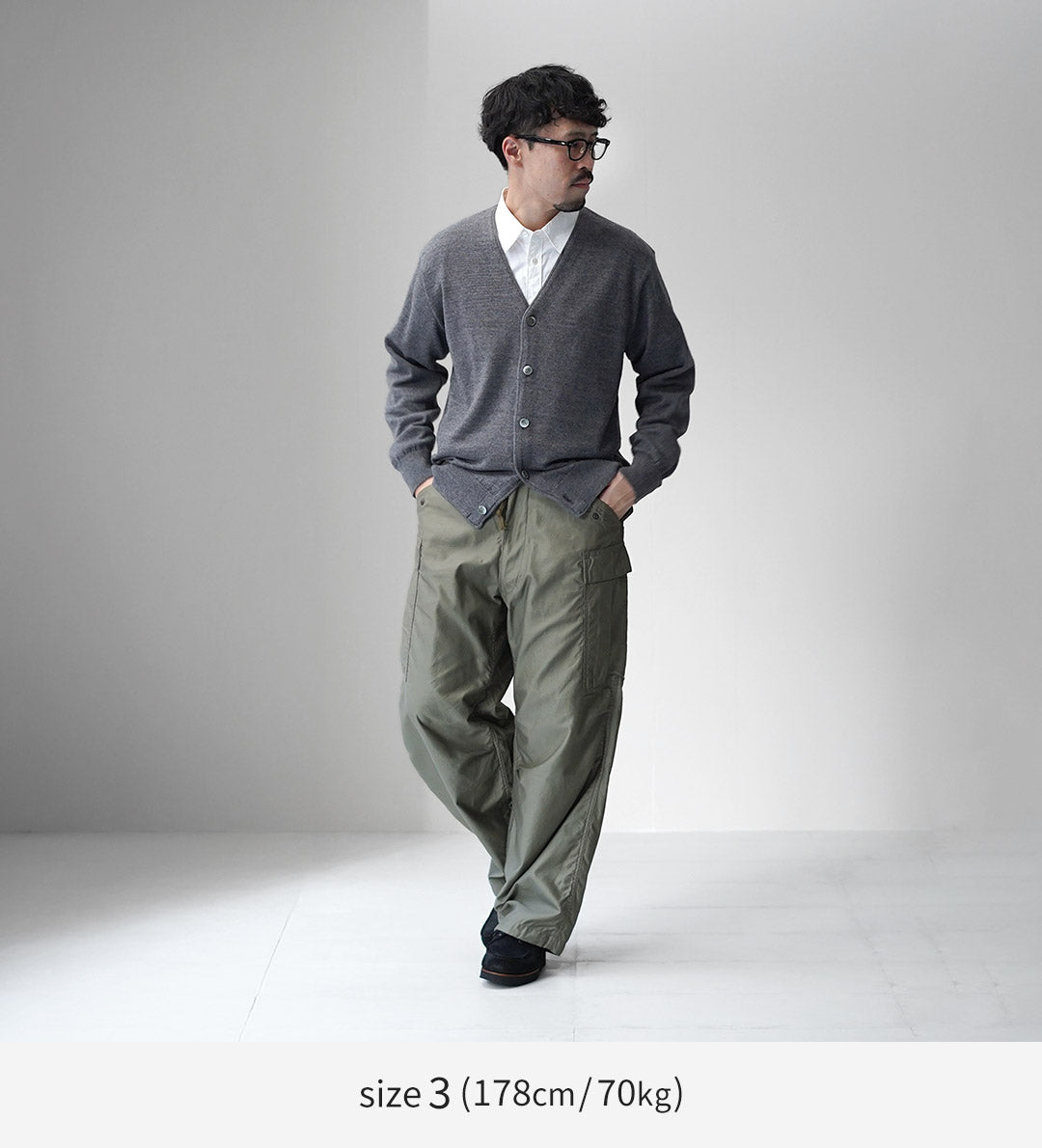 YONETOMI NEW BASIC(ヨネトミニューベーシック) アメリカン ウール&コットン ニットカーディガン