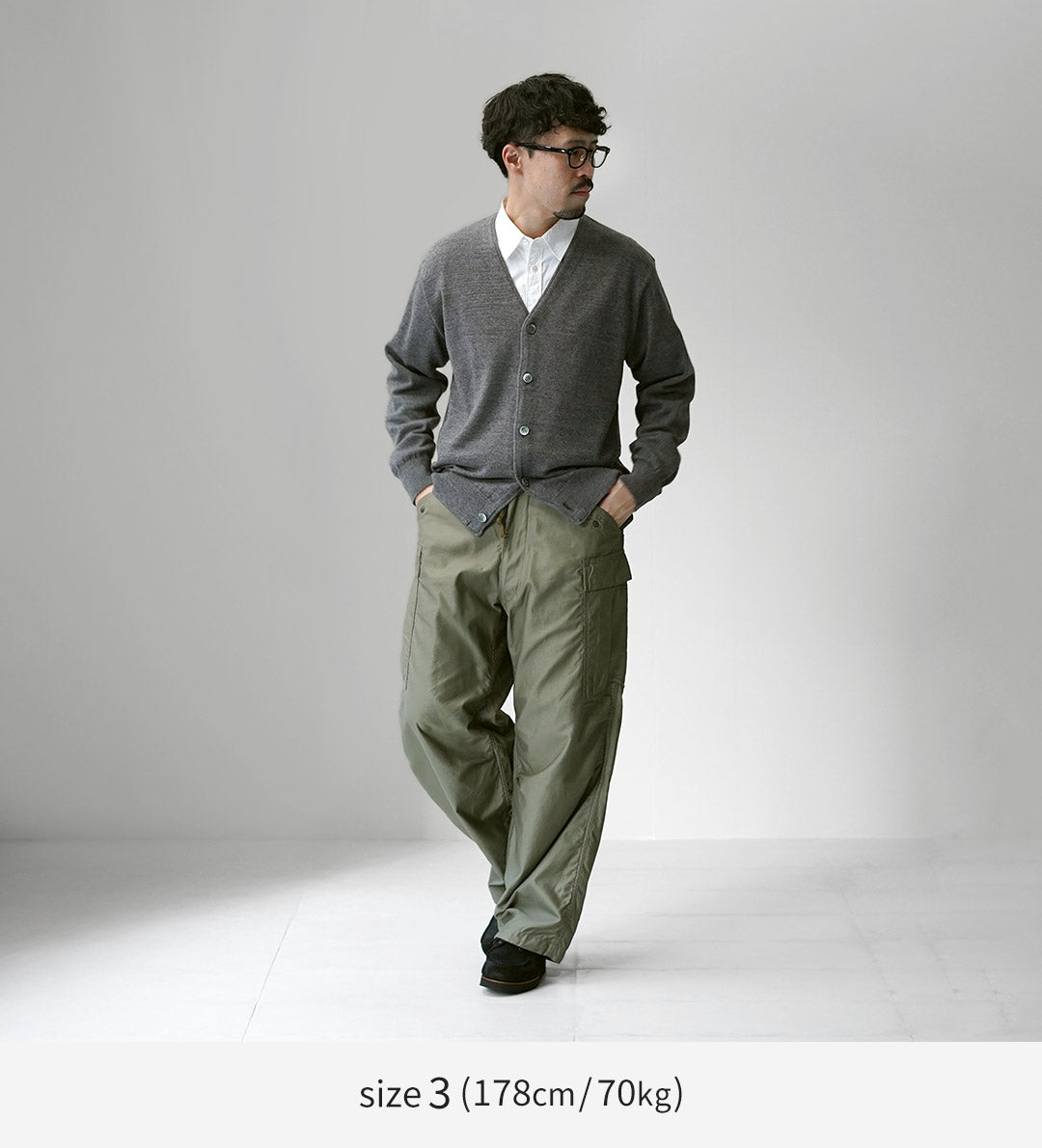 YONETOMI NEW BASIC(ヨネトミニューベーシック) アメリカン ウール&コットン ニットカーディガン