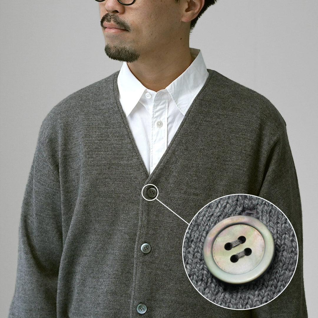 YONETOMI NEW BASIC(ヨネトミニューベーシック) アメリカン ウール&コットン ニットカーディガン