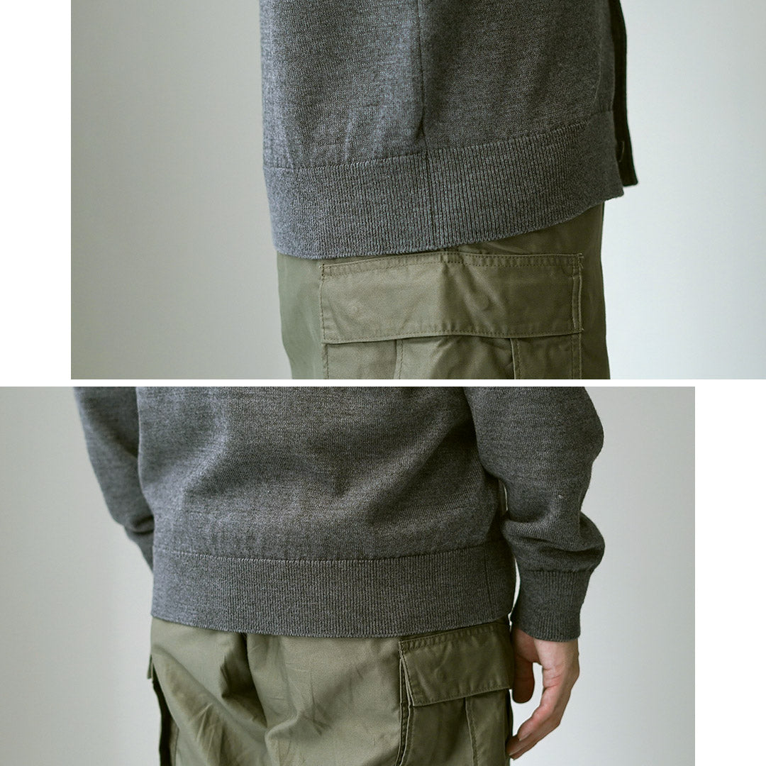 YONETOMI NEW BASIC(ヨネトミニューベーシック) アメリカン ウール&コットン ニットカーディガン