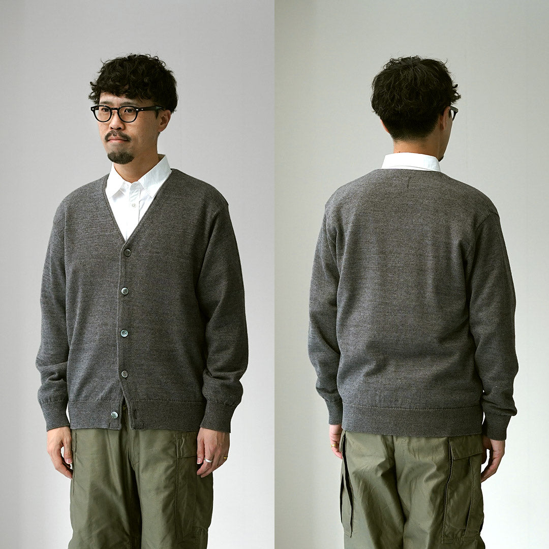 YONETOMI NEW BASIC(ヨネトミニューベーシック) アメリカン ウール&コットン ニットカーディガン