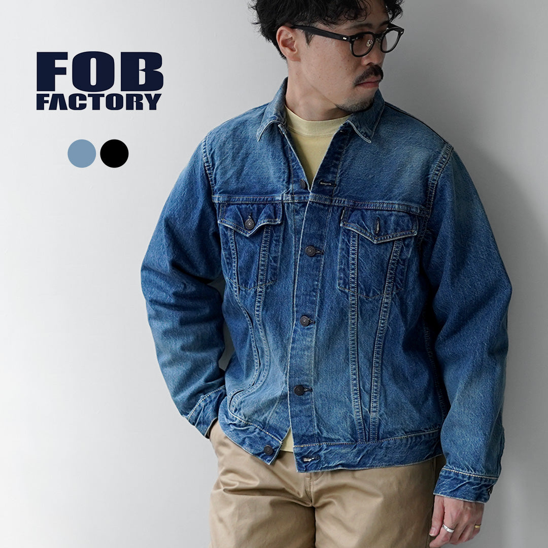 FOB FACTORY(FOBファクトリー) F2444 セルヴィッチ デニム 3rdジャケット ユーズド