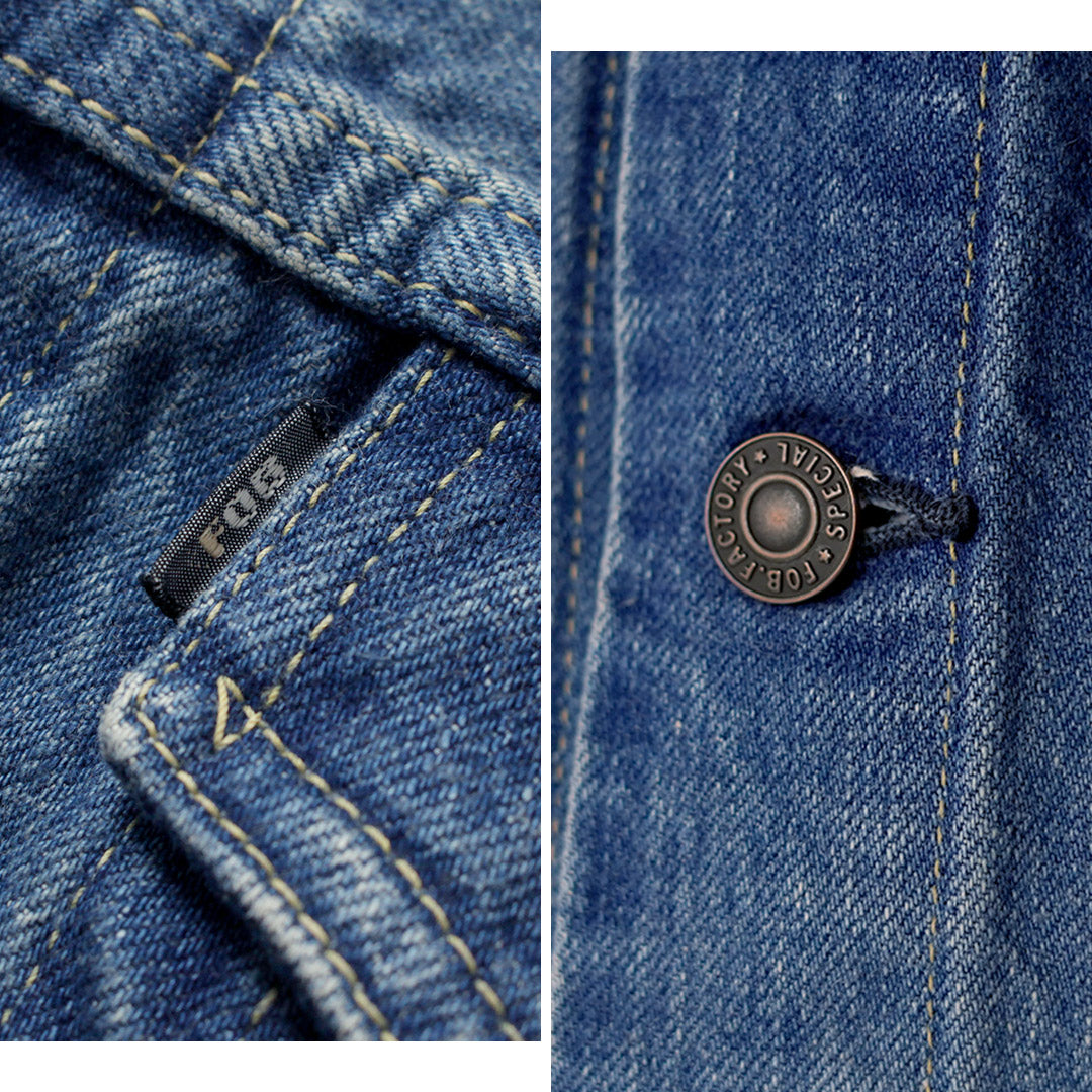 FOB FACTORY(FOBファクトリー) F2444 セルヴィッチ デニム 3rdジャケット ユーズド