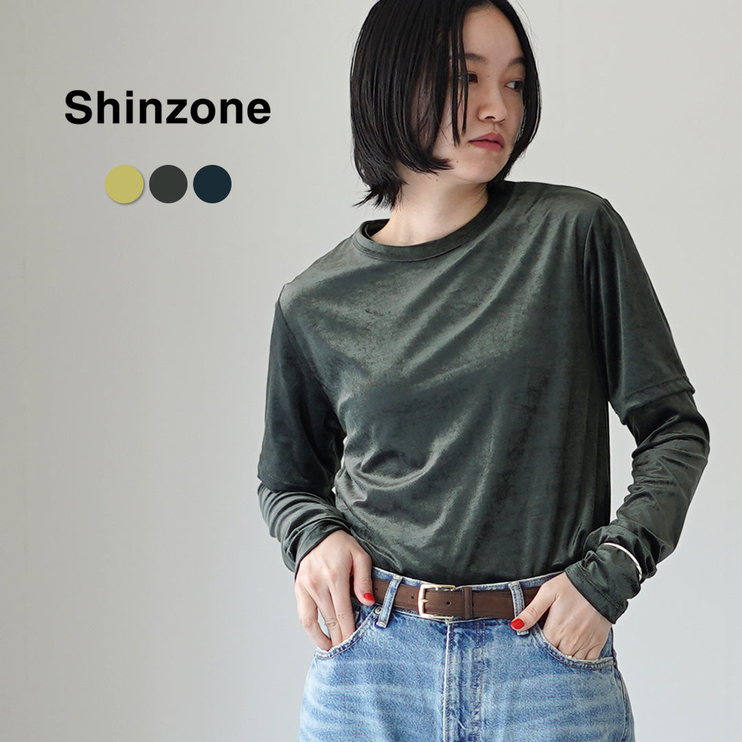 【30%OFF】SHINZONE(シンゾーン) ベロア ロングスリーブ Tシャツ 25AMSCU03