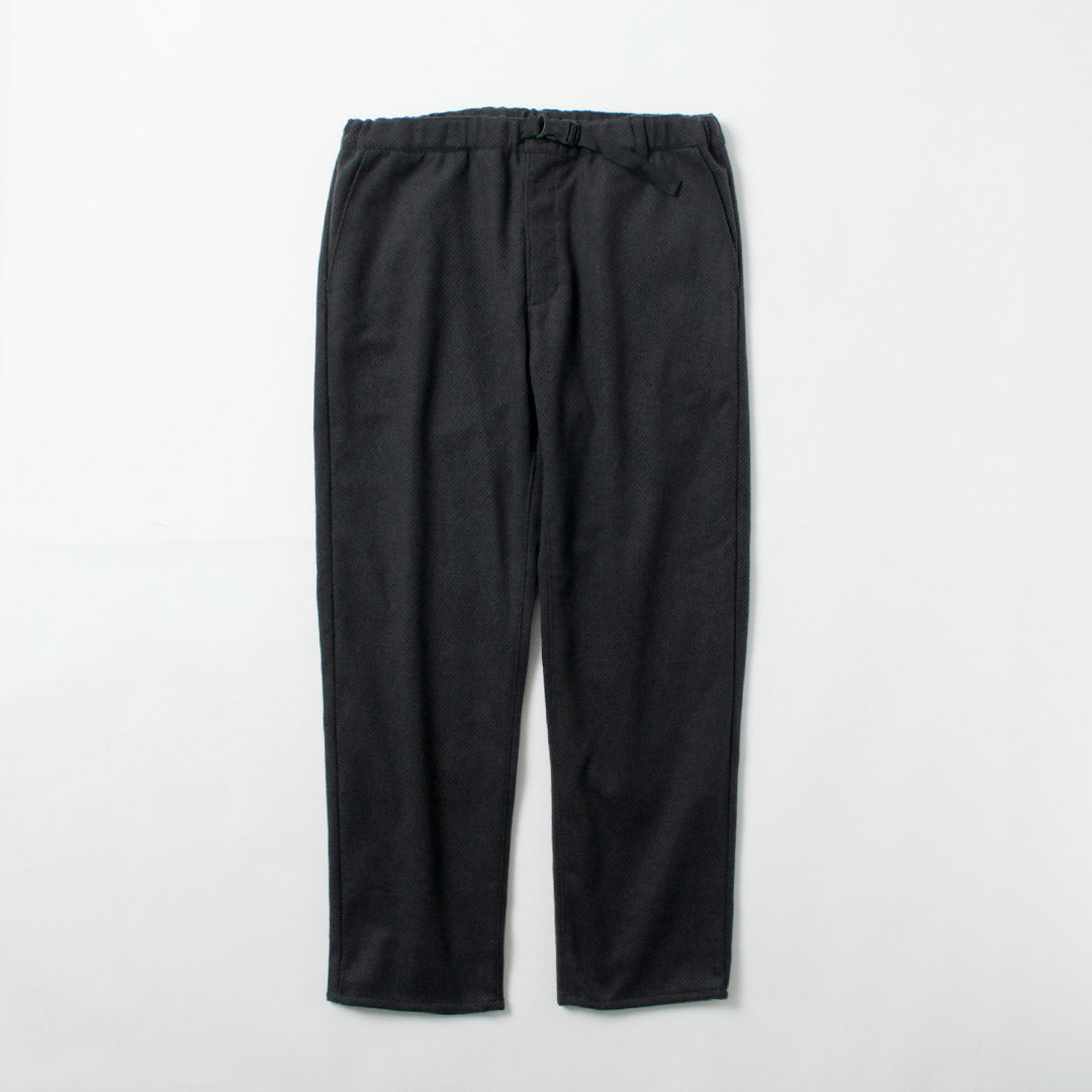 FUJITO(フジト) リサイクルウールツイル ナウン ベルトレスパンツ