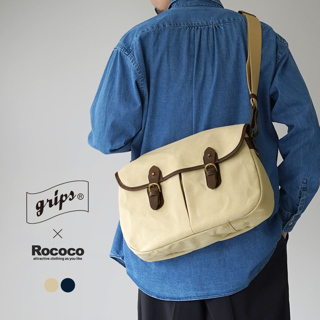 GRIPS × ROCOCO(グリップス × ロココ) 別注 パラフィン サッチェルバッグ2 日本製