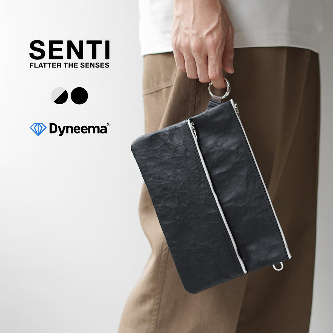 SENTI(センティ) ダイニーマレザー ダブルジップ ポーチ LL