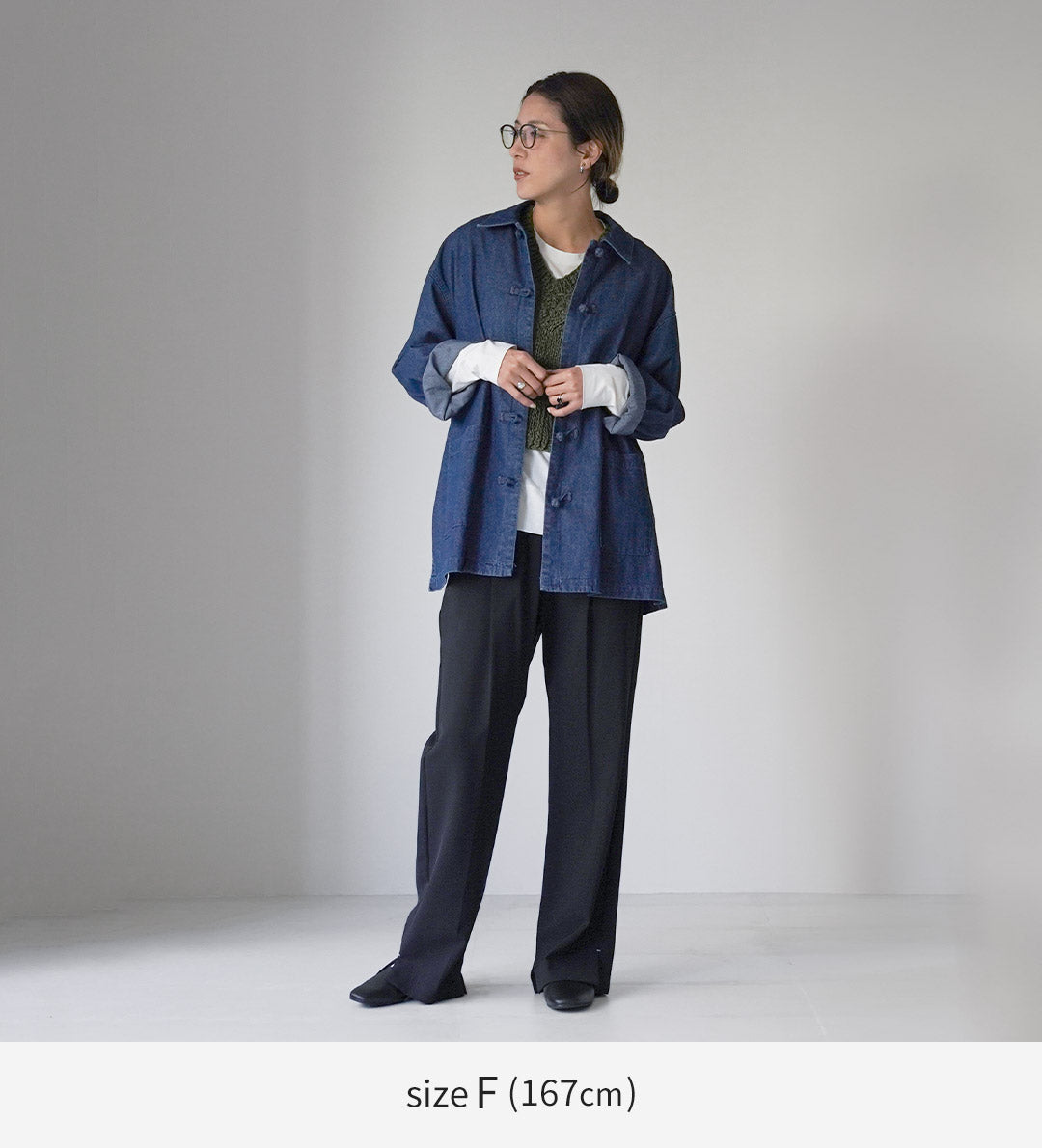 YENN(イェン) デニム チャイナ シャツジャケット