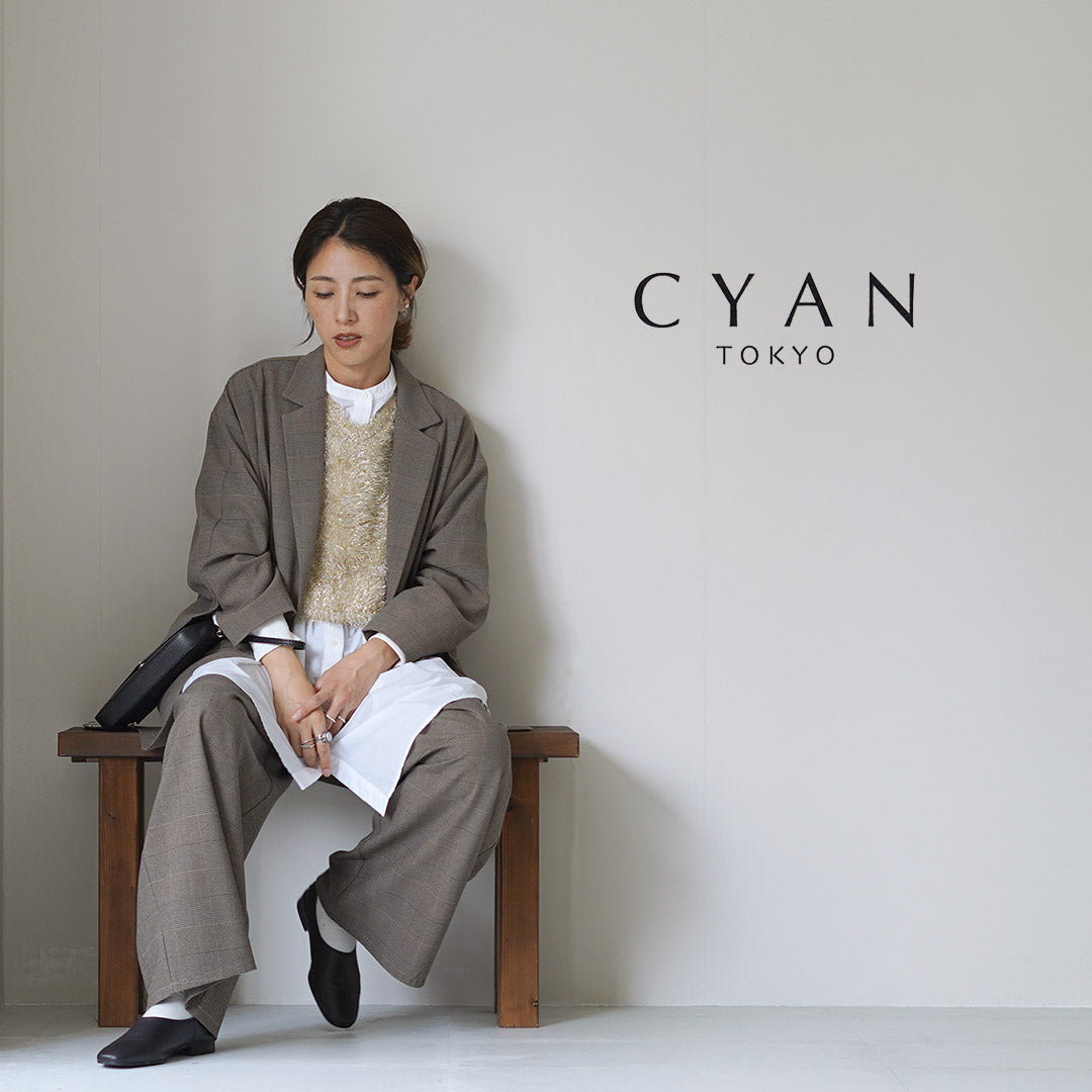 CYAN TOKYO(シアン トーキョー) グレンチェック スリット スリーブ ジャケット