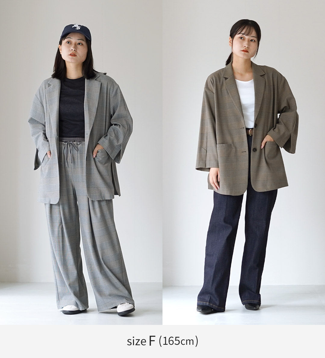 CYAN TOKYO(シアン トーキョー) グレンチェック スリット スリーブ ジャケット