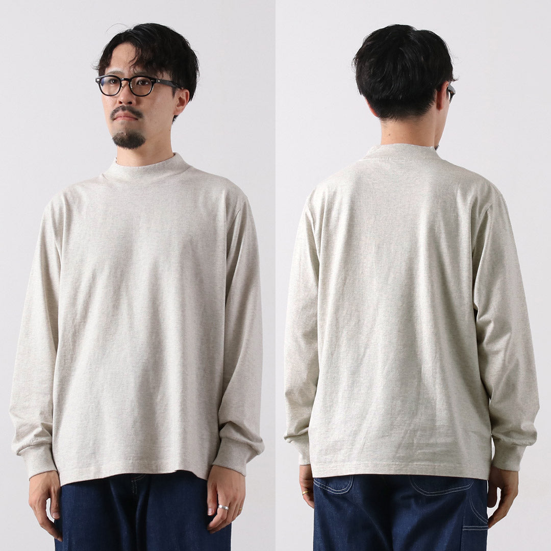HEALTHKNIT(ヘルスニット) 別注 USコットン ユニバーサル モックネックTシャツ ロングスリーブ