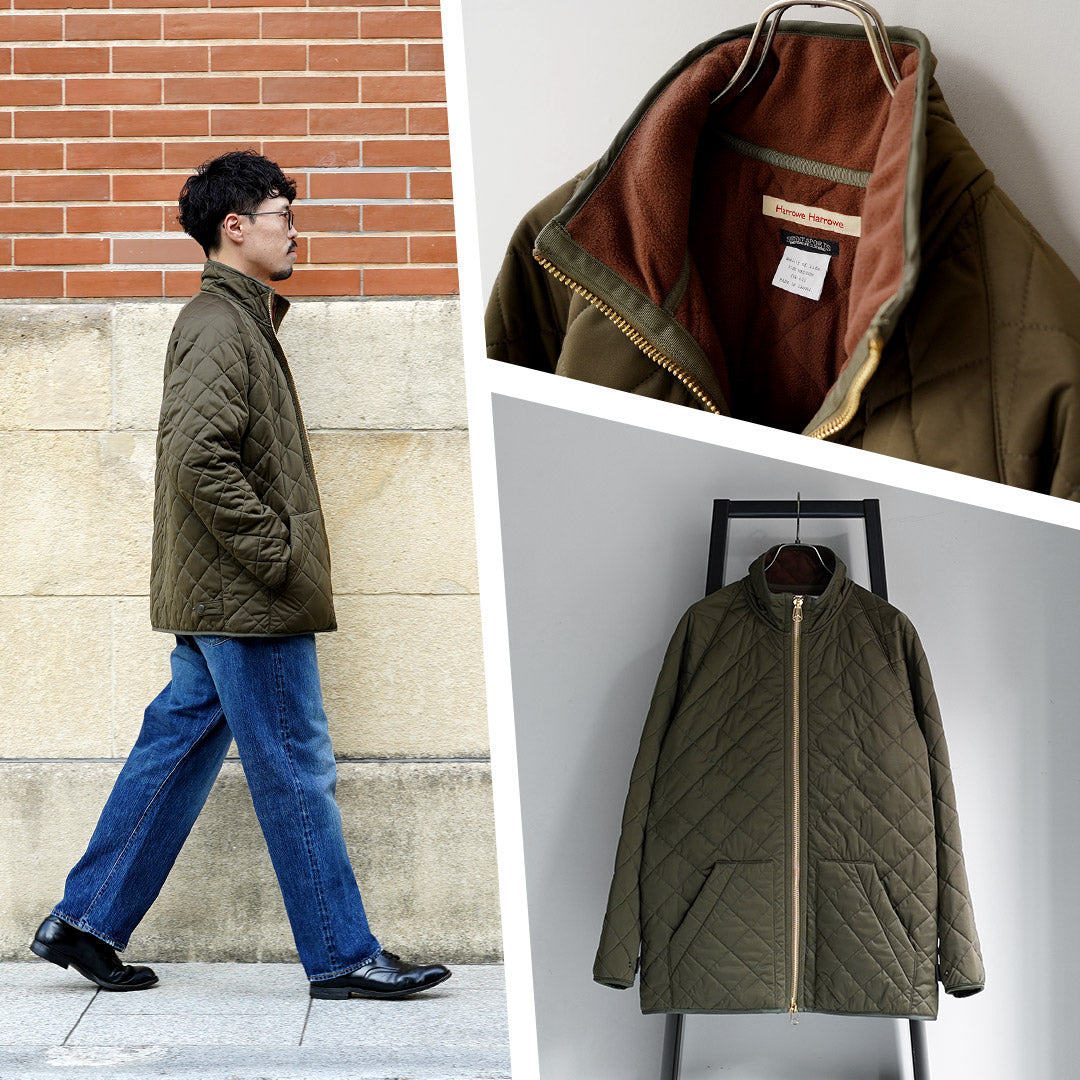 HARROWE HARROWE×SUNNY SPORTS(サニースポーツ) ソフトシェル スタンド ジップアップブルゾン 裏フリースキルト 日本製