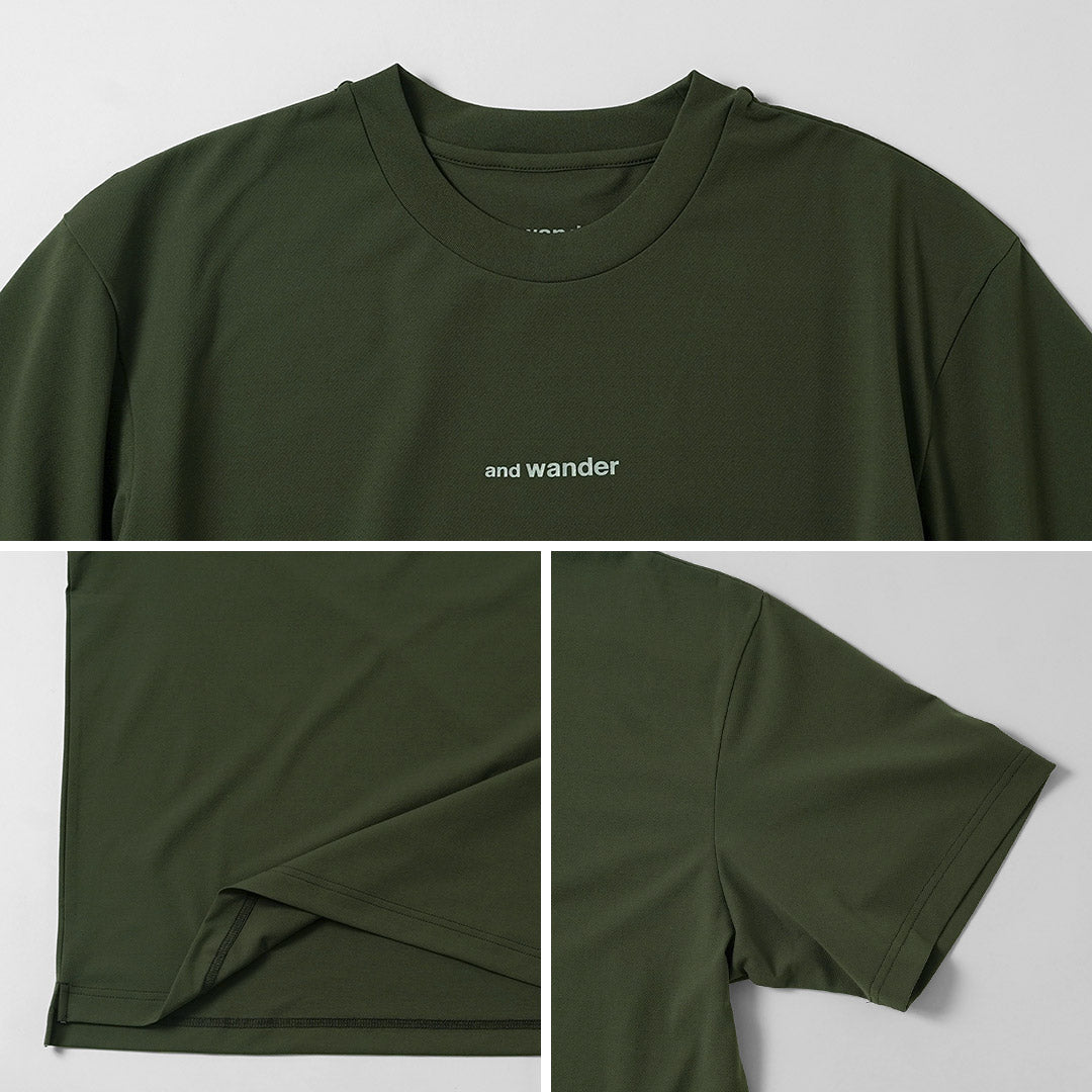AND WANDER(アンドワンダー) ドライ メッシュTシャツ