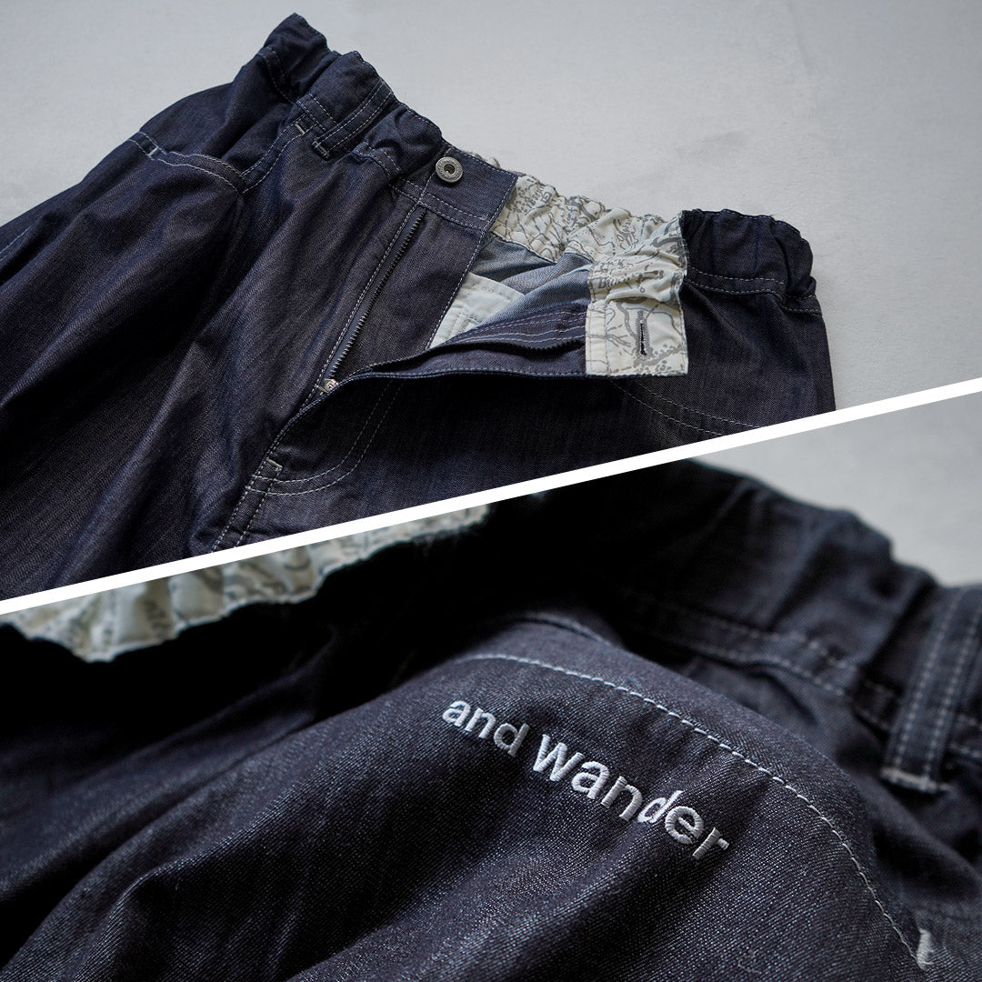 AND WANDER(アンドワンダー) ドライ イージー デニムワイドパンツ