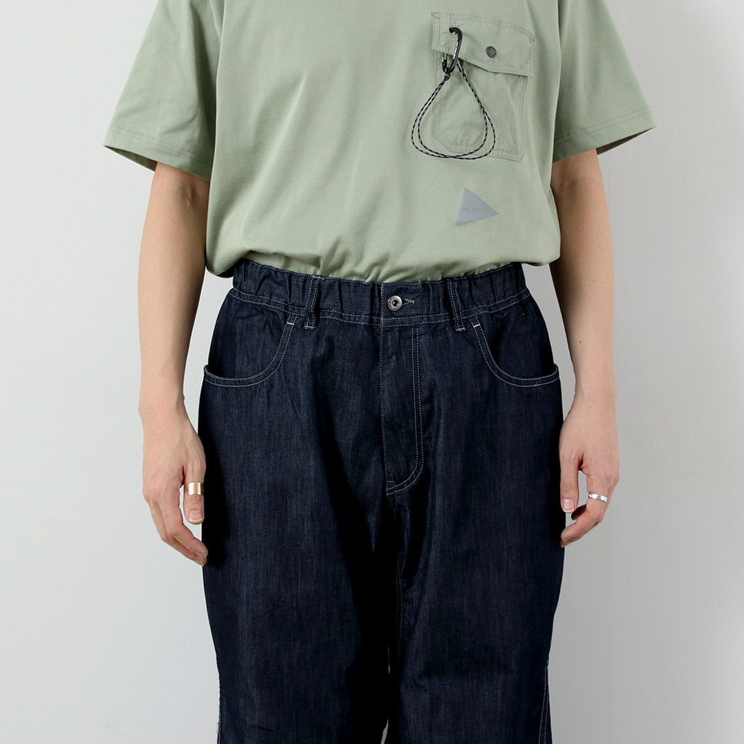 AND WANDER(アンドワンダー) ドライ イージー デニムワイドパンツ