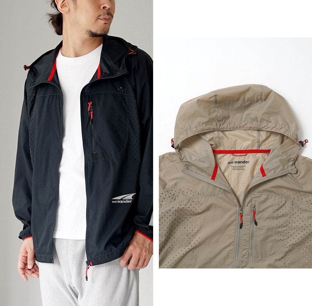 AND WANDER(アンドワンダー) アルトラ×アンドワンダー ベンチレーション ウインドジャケット