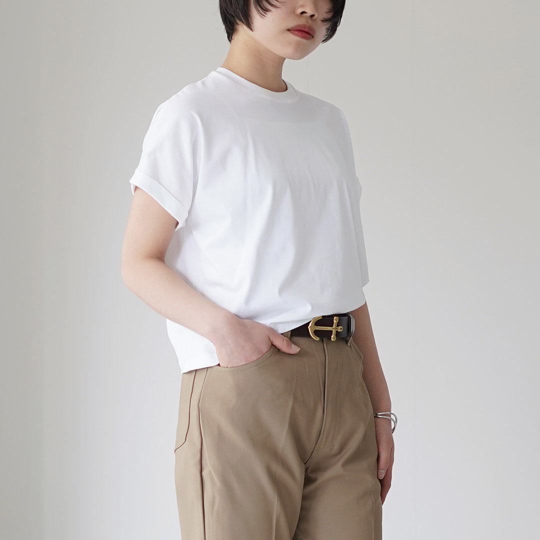 HANDVAERK(ハンドバーク) 60/2クルーネック ワイドTシャツ