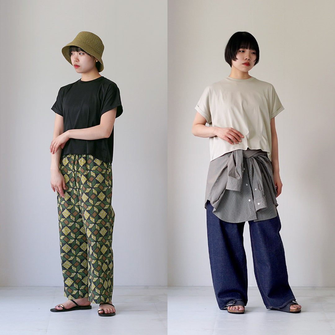 HANDVAERK(ハンドバーク) 60/2クルーネック ワイドTシャツ