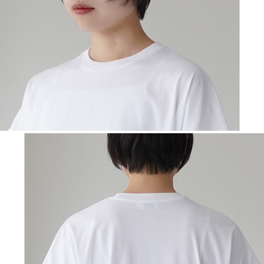HANDVAERK(ハンドバーク) 60/2クルーネック ワイドTシャツ
