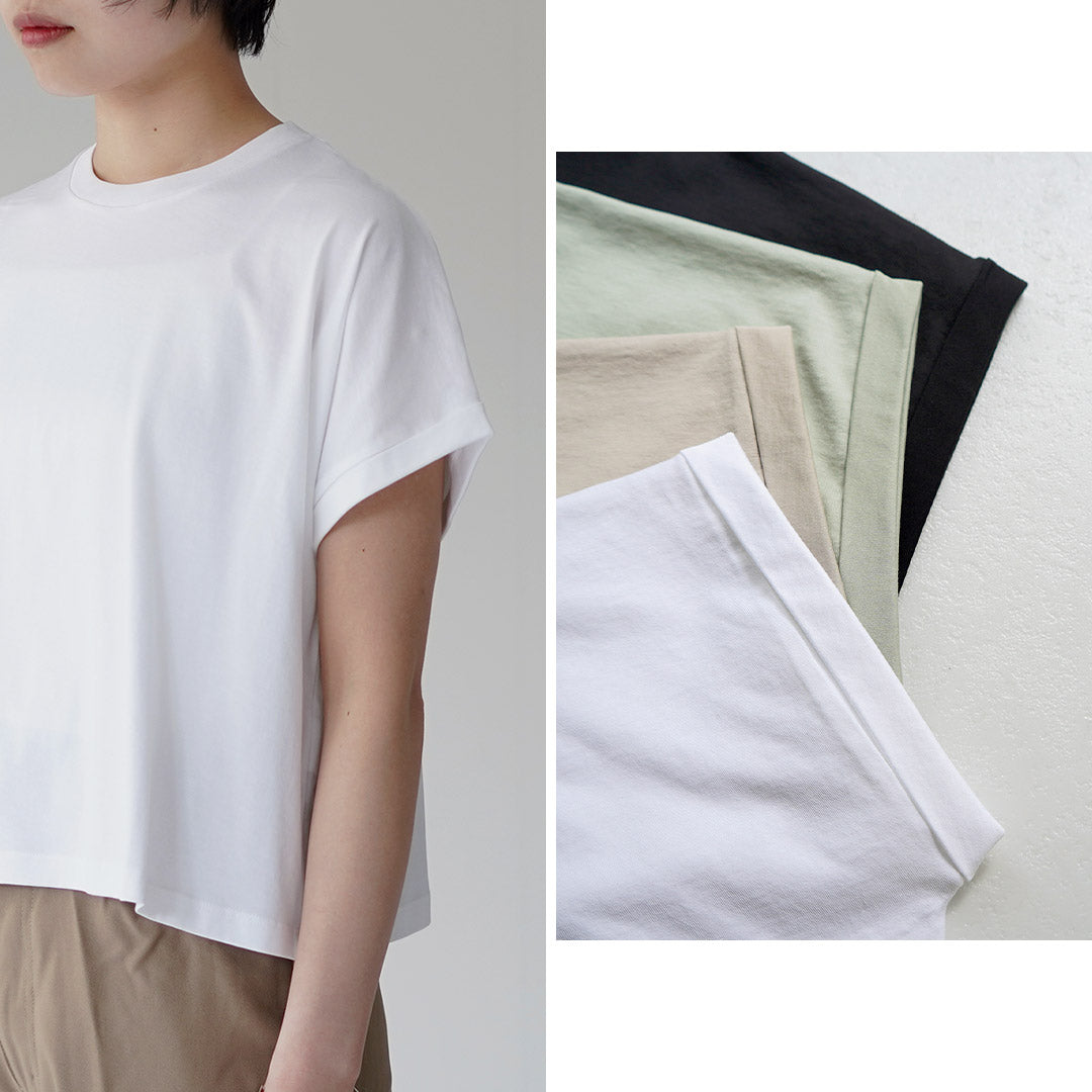 HANDVAERK(ハンドバーク) 60/2クルーネック ワイドTシャツ