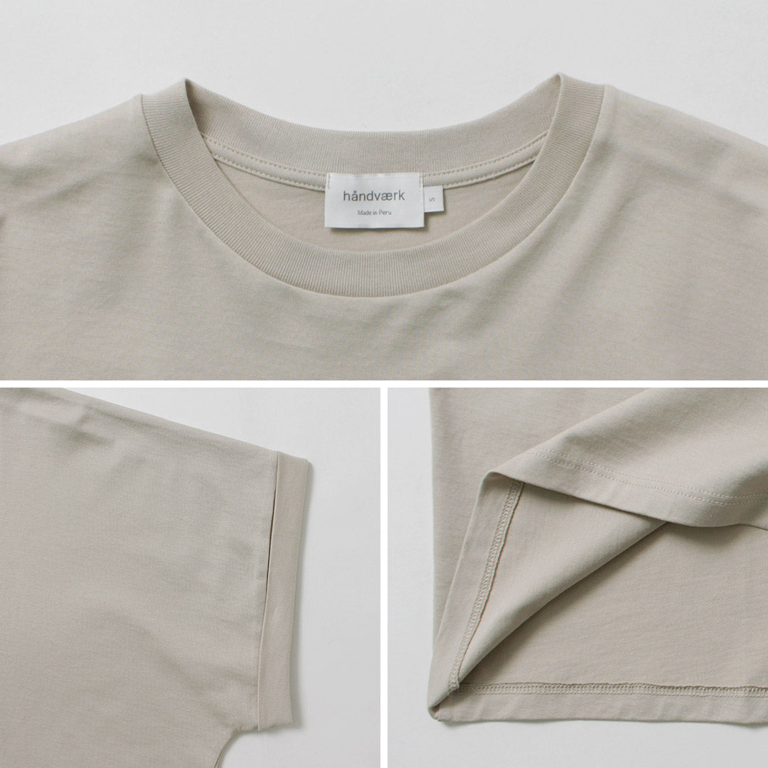 HANDVAERK(ハンドバーク) 60/2クルーネック ワイドTシャツ