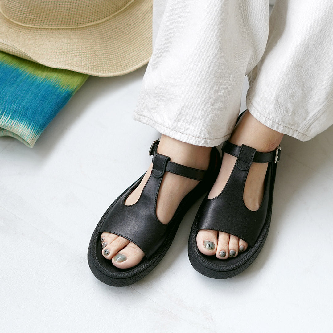 MOHI(モヒ) Tストラップ レザーサンダル