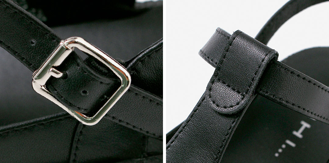 MOHI(モヒ) Tストラップ レザーサンダル