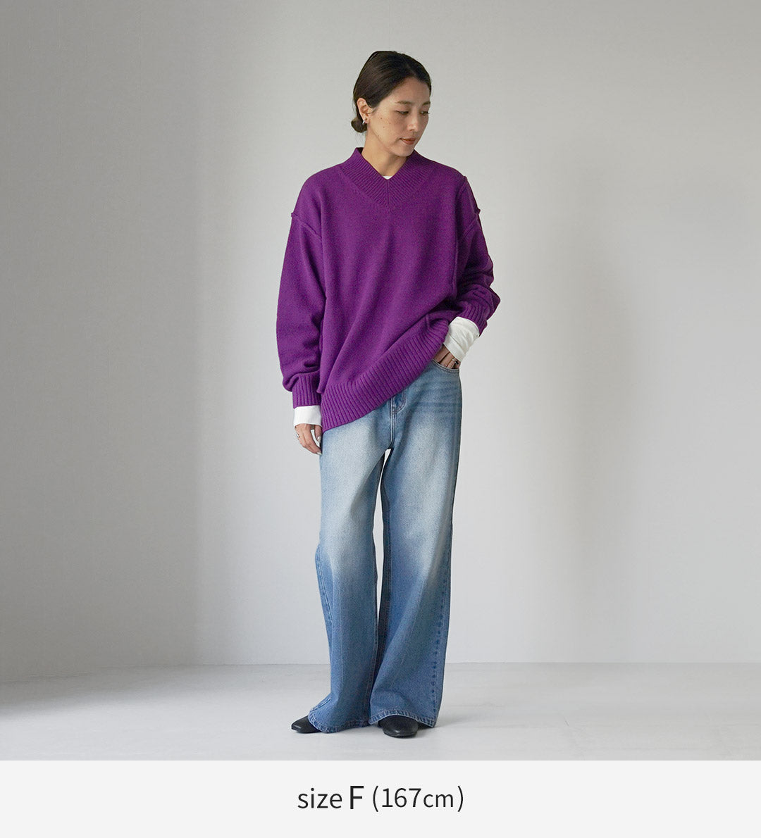 YENN(イェン) ウォッシャブルウール Vネック プルオーバー